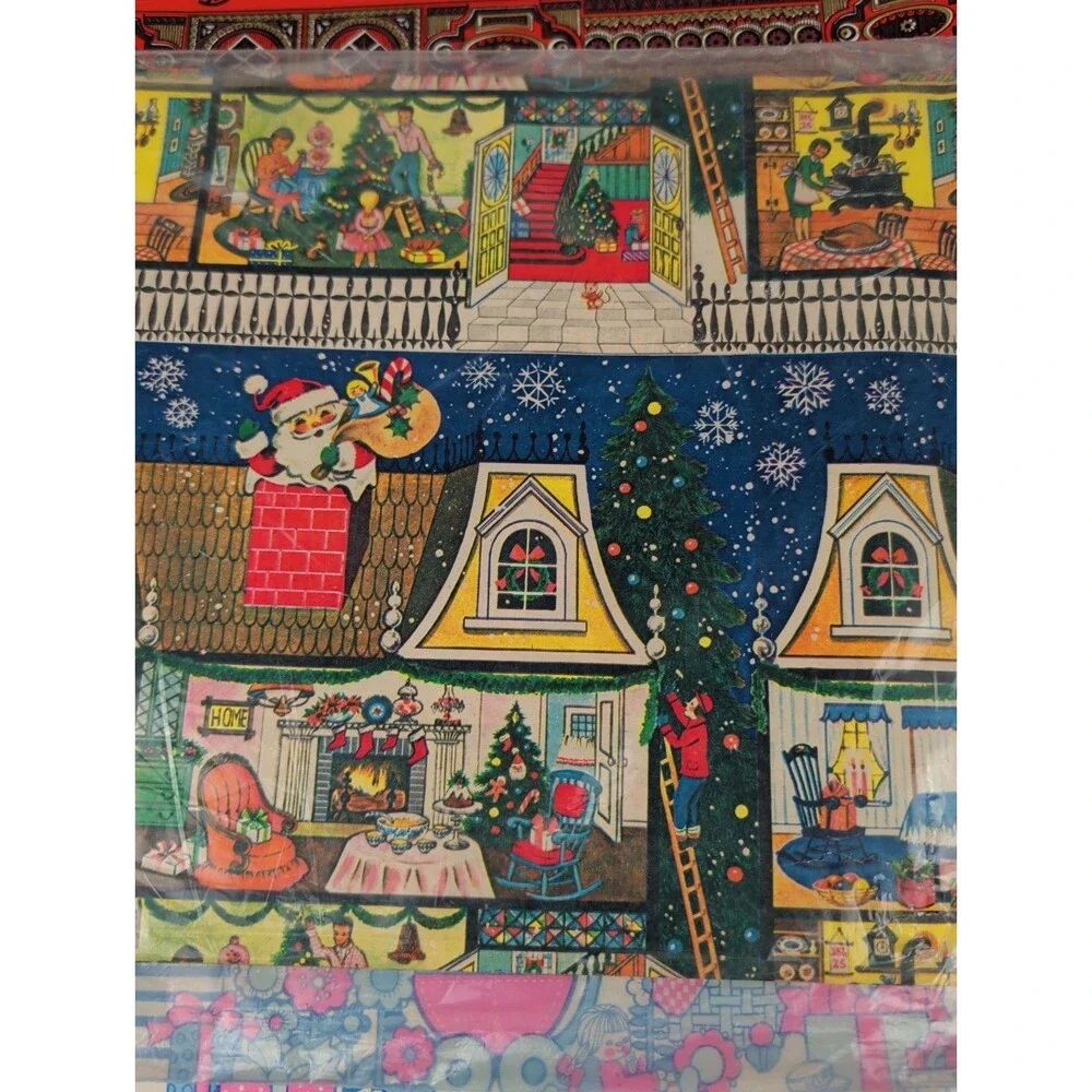 Lot of Vtg. Gift Wrapping Paper 26 Sheets 1960s, 1970s 1980s Sealed & Unsealed